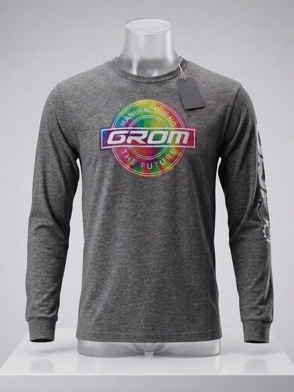 Grom Boys XL Long Sleeve Graphic Surf Skate Tee Grey NWT